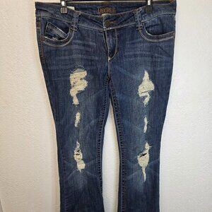 Decree Distressed Blue Jeans Women’s Size 13 Vintage 2007 Straight Leg Denim